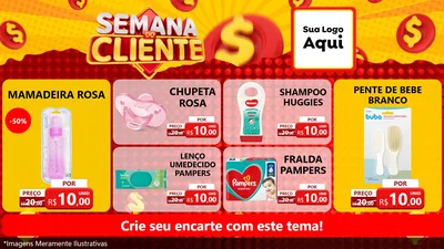 Modelo de TV para TV Horizontal com o tema Semana do Cliente para Bebês