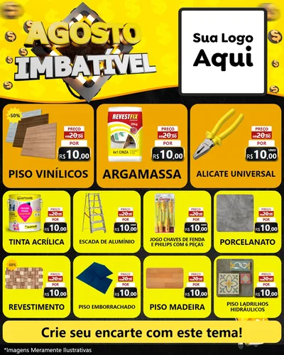 Modelo de Rede Social para Feed Instagram com o tema Agosto Imbatível para Material para Construção