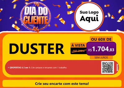Modelo de Cartaz para Cartaz A4 Horizontal com o tema Dia do Cliente para Concessionaria de Carros