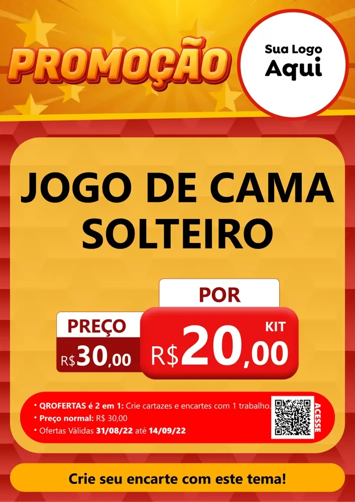 Modelo de Cartaz para Cartaz A4 Vertical com o tema Promoção para Cama, Mesa e Banho