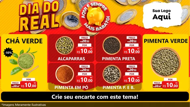 Modelo de TV para TV Horizontal com o tema Dia Do Real para Produtos Naturais