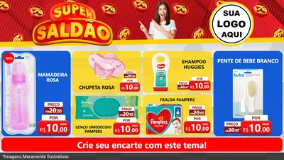 Modelo de TV para TV Horizontal com o tema Super Saldão para Bebês