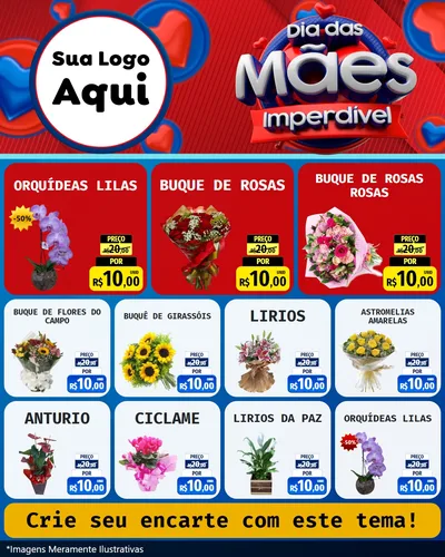 Modelo de Rede Social para Feed Instagram com o tema Dia Das Mães Imperdível para Floricultura e jardim