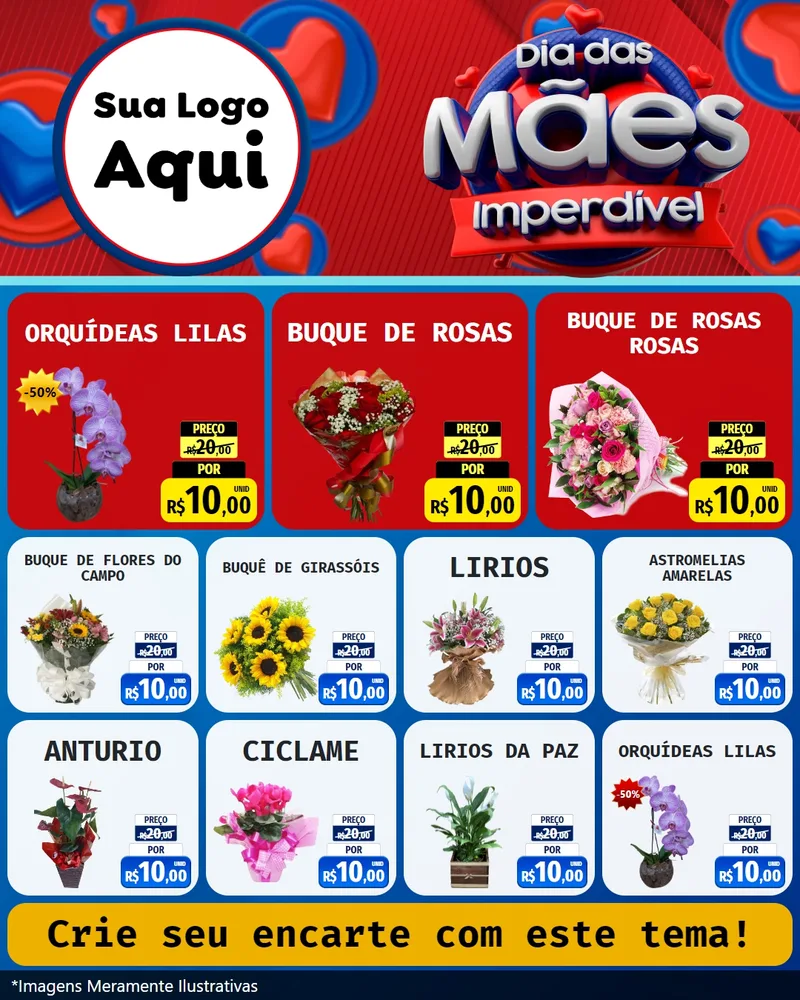 Modelo de Rede Social para Feed Instagram com o tema Dia Das Mães Imperdível para Floricultura e jardim
