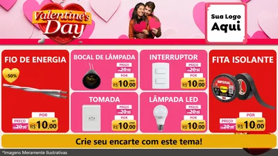 Modelo de TV para TV Horizontal com o tema Valentine's Day para Materiais Elétricos