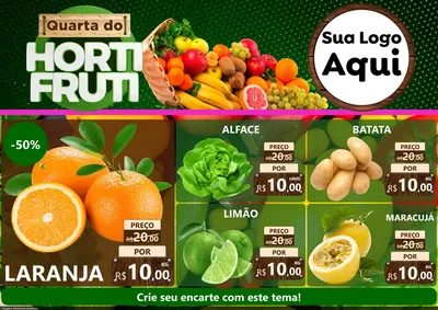 Modelo de Encarte para Encarte A4 Horizontal com o tema Quarta do Hortifrúti para Hortifrúti
