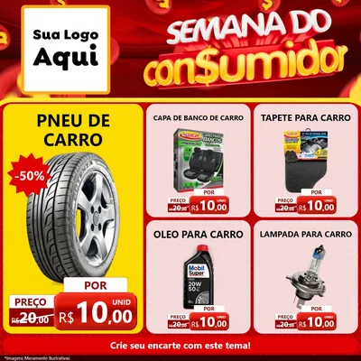 Modelo de Rede Social para Feed Facebook com o tema Semana do Consumidor para Auto peças