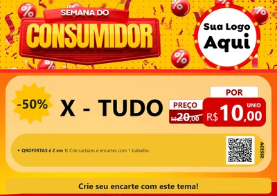 Modelo de Cartaz para Cartaz A4 Horizontal com o tema Semana do Consumidor para Hamburgueria