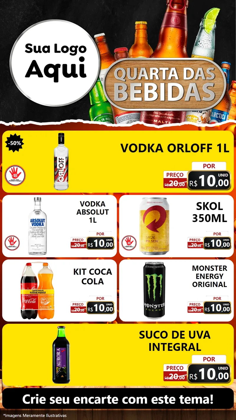 Modelo de TV para TV Vertical com o tema Quarta das Bebidas para Distribuidora de bebidas