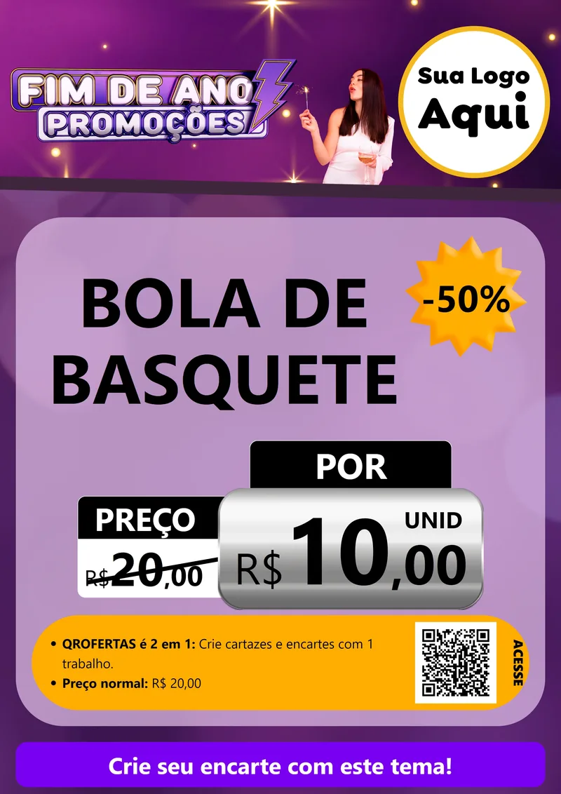 Modelo de Cartaz para Cartaz A4 Vertical com o tema Fim de Ano Promoções para Artigos Esportivos