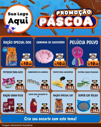 Modelo de Rede Social para Feed Instagram com o tema Promoção Páscoa para Pet Shop
