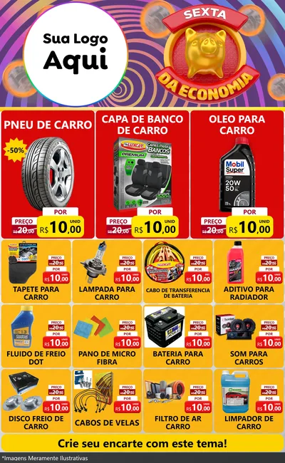 Modelo de Encarte para Encarte Grande com o tema Sexta da Economia para Auto peças