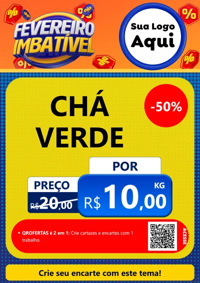 Modelo de Cartaz para Cartaz A4 Vertical com o tema Fevereiro Imbatível para Produtos Naturais
