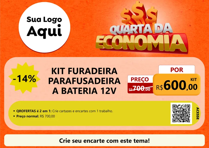 Modelo de Cartaz para Cartaz A4 Horizontal com o tema Quarta da Economia para Maquinas e Ferramentas