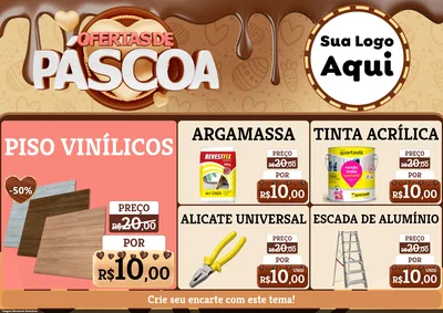 Modelo de Encarte para Encarte A4 Horizontal com o tema Ofertas de Páscoa para Material para Construção