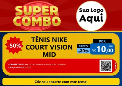 Modelo de Cartaz para Cartaz A4 Horizontal com o tema Super Combo para Calçados