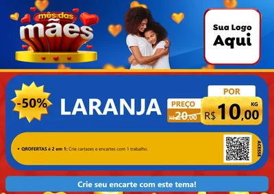 Modelo de Cartaz para Cartaz A4 Horizontal com o tema Mês das Mães para Hortifrúti