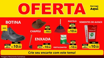 Modelo de TV para TV Horizontal com o tema OFERTA - Vermelho Cartaz para Agropecuária