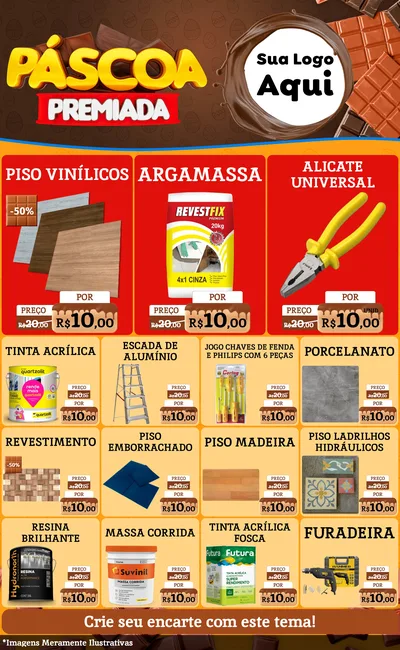 Modelo de Encarte para Encarte Grande com o tema Páscoa Premiada para Material para Construção