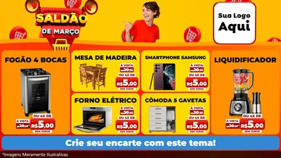 Modelo de TV para TV Horizontal com o tema Saldão de Março para Móveis e Eletro