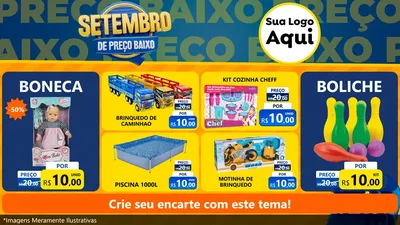Modelo de TV para TV Horizontal com o tema Setembro De Preço Baixo para Brinquedos