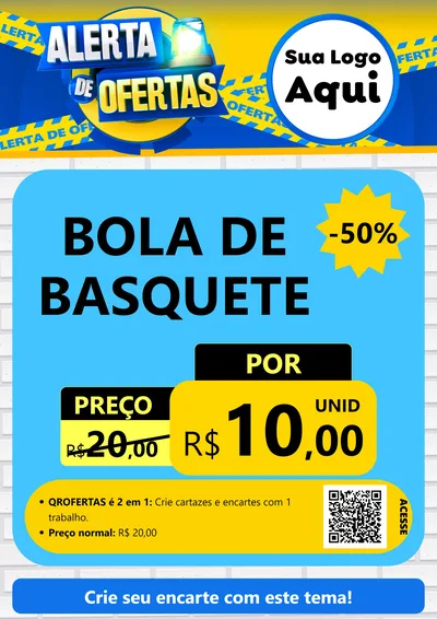 Modelo de Cartaz para Cartaz A4 Vertical com o tema Alerta de Ofertas para Artigos Esportivos