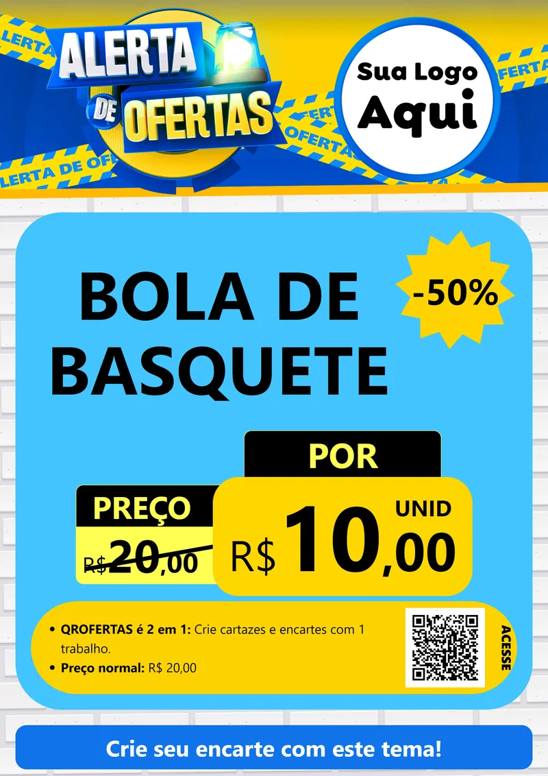 Modelo de Cartaz para Cartaz A4 Vertical com o tema Alerta de Ofertas para Artigos Esportivos