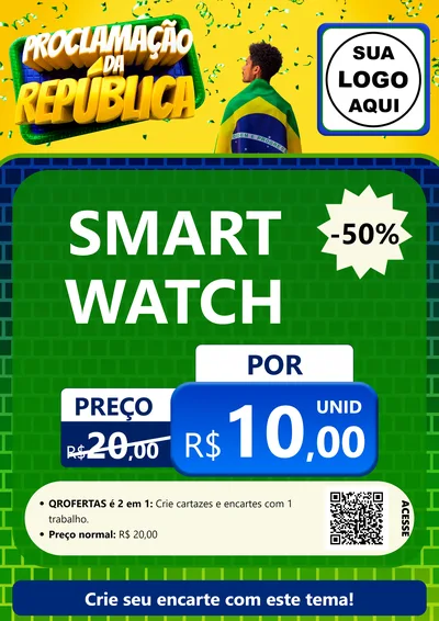 Modelo de Cartaz para Cartaz A4 Vertical com o tema Proclamação da República para Informática