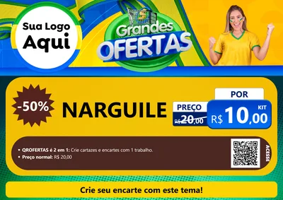 Modelo de Cartaz para Cartaz A4 Horizontal com o tema Grandes Ofertas para Tabacaria