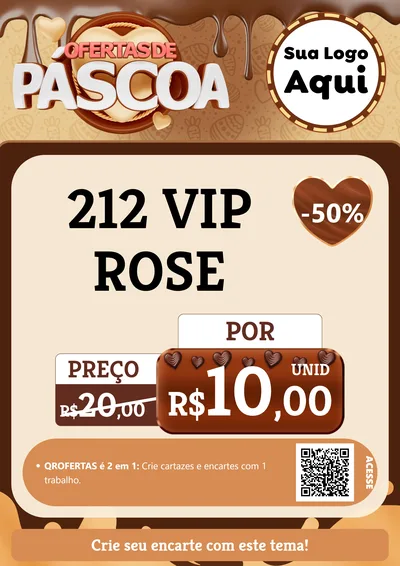 Modelo de Cartaz para Cartaz A4 Vertical com o tema Ofertas de Páscoa para Perfumes