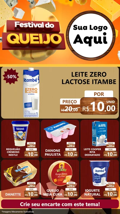 Modelo de Rede Social para Stories com o tema Festival do Queijo para Frios e Laticínios