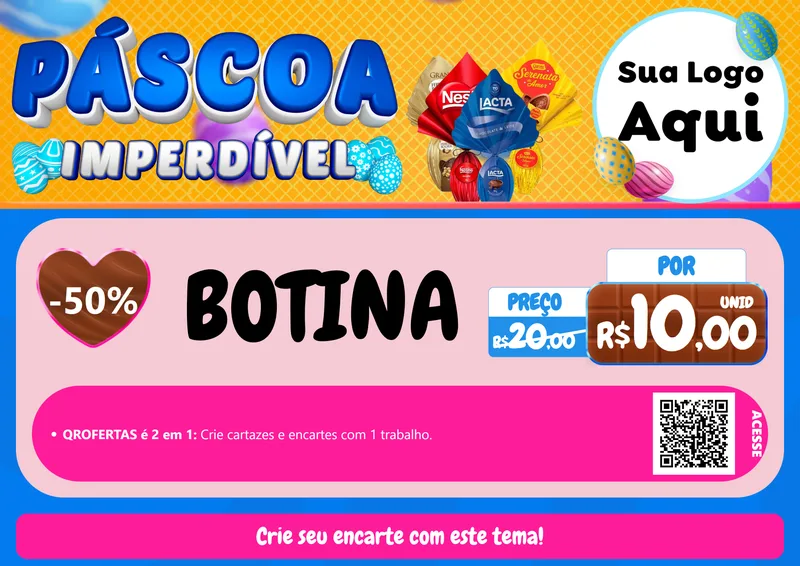 Modelo de Cartaz para Cartaz A4 Horizontal com o tema Páscoa Imperdível para Agropecuária
