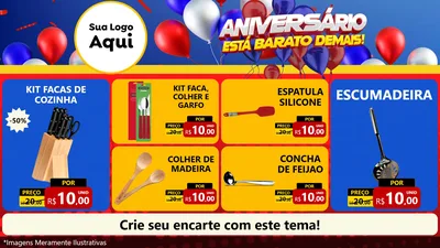 Modelo de TV para TV Horizontal com o tema Aniversário para Utilidades Domésticas