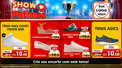 Modelo de TV para TV Horizontal com o tema Show de Prêmios para Calçados