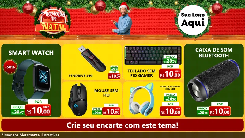 Modelo de TV para TV Horizontal com o tema Promoção de Natal para Informática