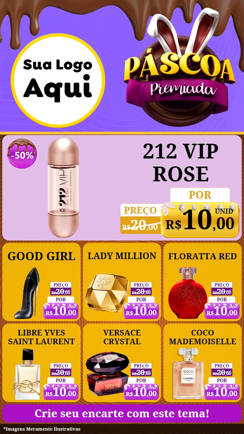 Modelo de Rede Social para Stories com o tema Páscoa Premiada para Perfumes