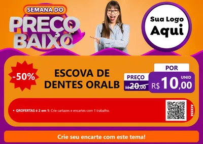 Modelo de Cartaz para Cartaz A4 Horizontal com o tema Semana do Preço Baixo para Higiene Pessoal