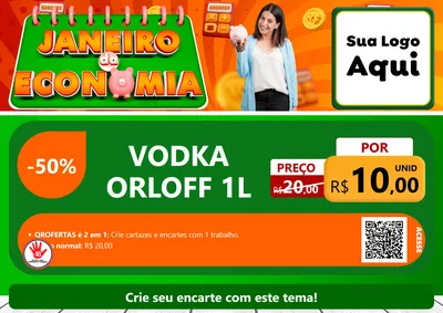 Modelo de Cartaz para Cartaz A4 Horizontal com o tema Janeiro da Economia para Distribuidora de bebidas