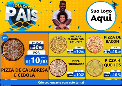 Modelo de Encarte para Encarte A4 Horizontal com o tema Dia dos Pais para Pizzaria