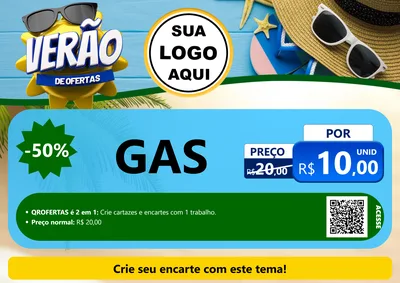 Modelo de Cartaz para Cartaz A4 Horizontal com o tema Verão de Ofertas para Água e gás