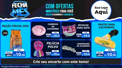 Modelo de TV para TV Horizontal com o tema Fecha Mês para Pet Shop
