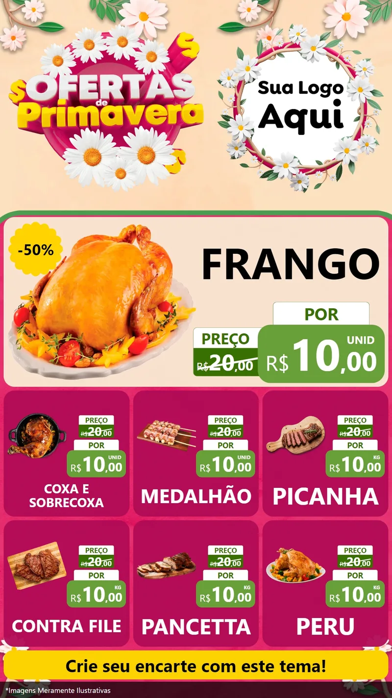 Modelo de Rede Social para Stories com o tema Ofertas de Primavera para Assados