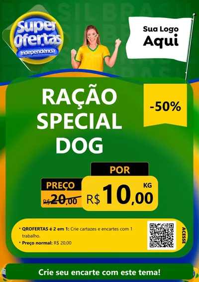 Modelo de Cartaz para Cartaz A4 Vertical com o tema Super Ofertas de Independência para Pet Shop