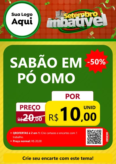 Modelo de Cartaz para Cartaz A4 Vertical com o tema Setembro Imbatível para Produtos de Limpeza