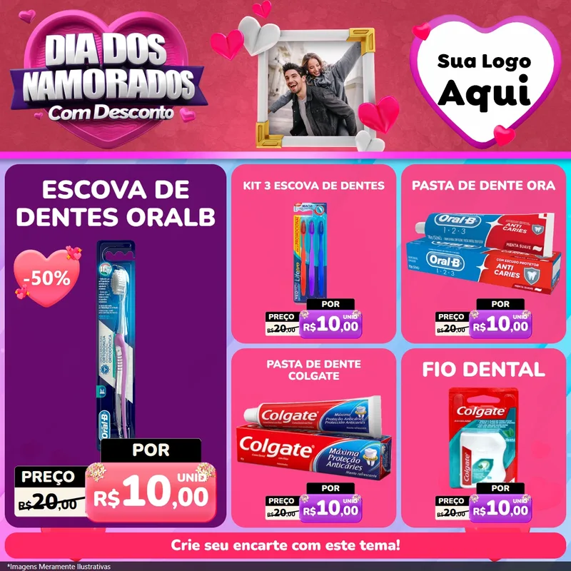 Modelo de Rede Social para Feed Facebook com o tema Dia Dos Namorados Com Desconto para Higiene Pessoal