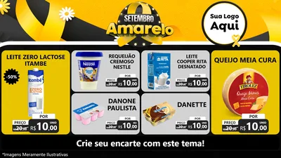 Modelo de TV para TV Horizontal com o tema Setembro Amarelo para Frios e Laticínios
