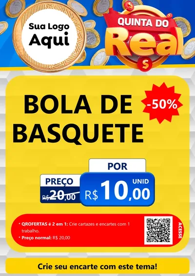 Modelo de Cartaz para Cartaz A4 Vertical com o tema Quinta do Real para Artigos Esportivos