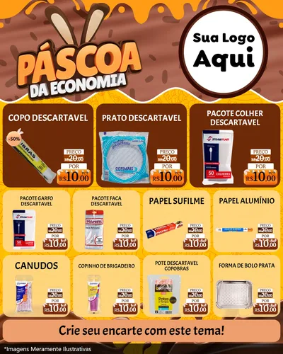 Modelo de Rede Social para Feed Instagram com o tema Páscoa da Economia para Embalagens