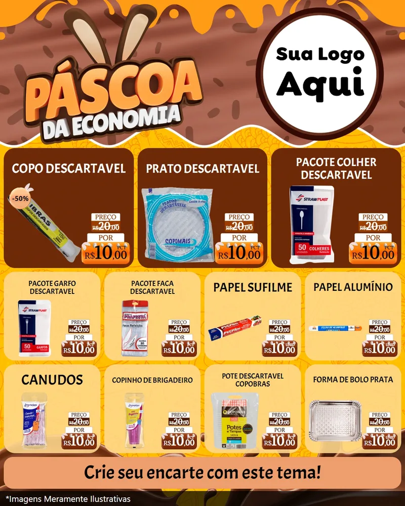 Modelo de Rede Social para Feed Instagram com o tema Páscoa da Economia para Embalagens