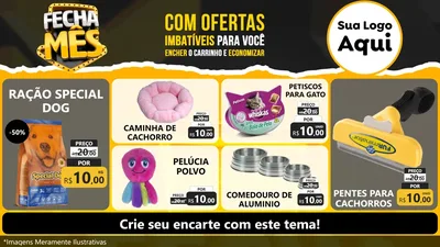 Modelo de TV para TV Horizontal com o tema Fecha Mês para Pet Shop